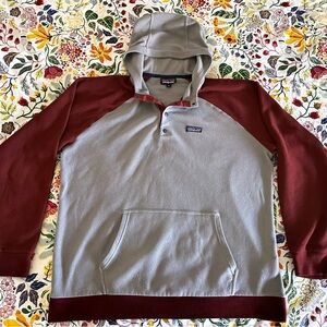 Patagonia Micro D Pullover T-Snap Hoodie Men’s Gray Red Fleece Gorpcore XL